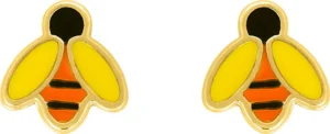 Boucles d'oreilles puces Bo. laque or 375/1000 jaune