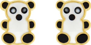 Boucles d'oreilles puces Bo. laque or 375/1000 jaune