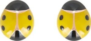 Boucles d'oreilles puces Bo. laque or 375/1000 jaune