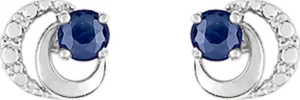 Boucles d'oreilles puces Bo. saphir or 750/1000 blanc Gris rhodié