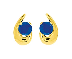 Boucles d'oreilles puces Bo. saphir or 750/1000 jaune