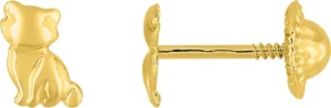 Boucles d'oreilles puces chat a vis Or 375/1000 Jaune