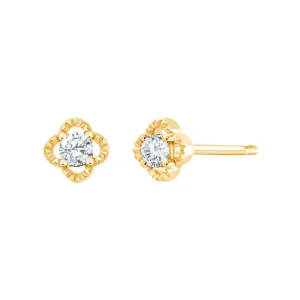 Boucles d'oreilles puces diamants 0,09cts Or 750/1000 Jaune