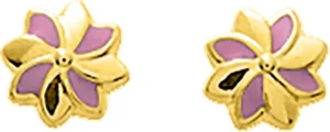 Boucles d'oreilles puces laqué or jaune poussette à vis Or 750/1000
