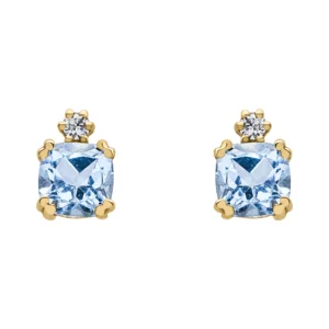 Boucles d'oreilles puces Or 375/1000 topaze oxydes Jaune