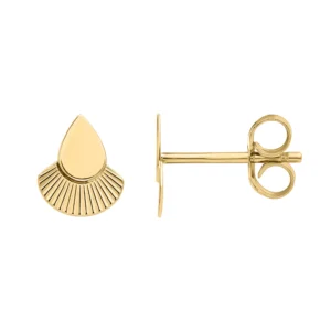 Boucles d'oreilles puces Or 750/1000 gouttes avec diamantage Jaune