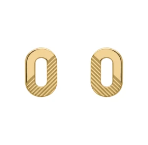 Boucles d'oreilles puces Or 750/1000 ovales diamantage Jaune
