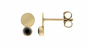 Boucles d'oreilles puces Or 750/1000 rond et douille saphir Jaune