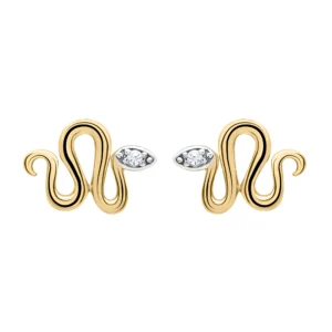 Boucles d'oreilles puces Or 750/1000 serpent oxydes Jaune
