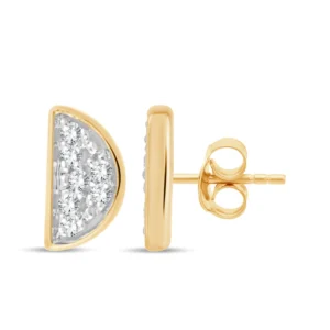Boucles d'oreilles puces or jaune 14dts 0,030cts 375/1000eme Or 375/1000