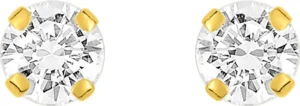 Boucles d'oreilles puces ox.zirc. 1,24 or 750/1000 jaune. 4.5mm