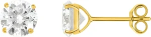 Boucles d'oreilles puces ox.zirc. 2,84 or 750/1000 jaune. 6mm