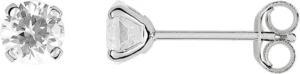 Boucles d'oreilles puces ox.zirc. or 750/1000 gris. 4.5mm Gris rhodié