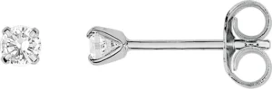 Boucles d'oreilles puces ox.zirconium or 750/1000 gris. 2.5mm Gris rhodié