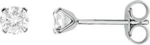 Boucles d'oreilles puces ox.zirconium or 750/1000 gris. 3.5mm Gris rhodié