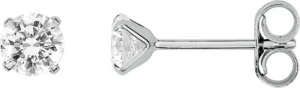 Boucles d'oreilles puces ox.zirconium or 750/1000 gris. 4mm Gris rhodié