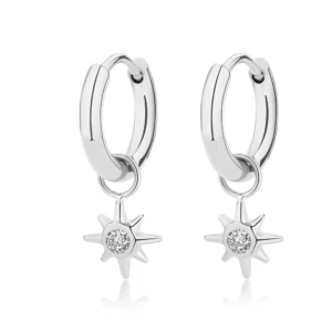 Boucles d'oreilles puces pixies acier gris