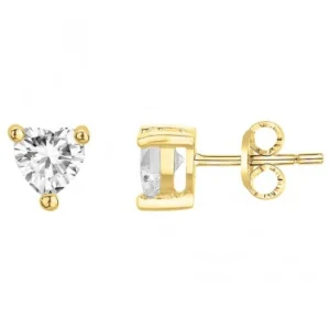 Boucles d'oreilles puces pl.or eo 3m oxydes de zirconium plaqué or jaune