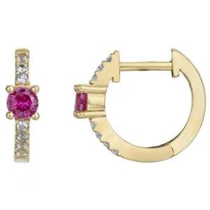 Boucles d'oreilles puces pl.or eo3m14k 16oxydes de zirconium multicolore plaqué or jaune