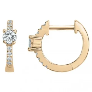 Boucles d'oreilles puces pl.or eo3m14k 16oxydes de zirconium plaqué or jaune
