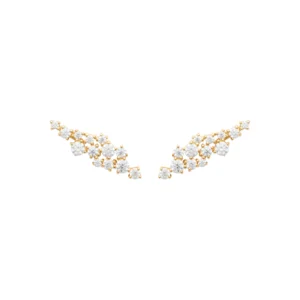 Boucles d'oreilles puces plaqué or 750 3mic oxydes de zirconium jaune