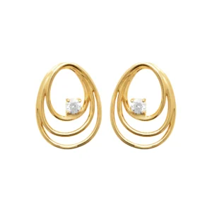 Boucles d'oreilles puces plaqué or 750 3mic oxydes de zirconium jaune
