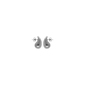 Boucles d'oreilles puces tige acier petite goutte 18mm x 10mm gris