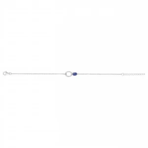 Bracelet argent. 1 cz synth. -16 et 3cm gris rhodié