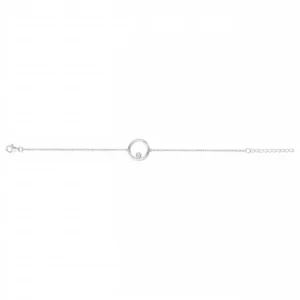 Bracelet argent 1 oxydes de zirconium -16 et 3cm gris rhodié