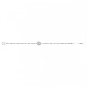 Bracelet argent. 21 oxydes de zirconium 16 et 3cm gris rhodié