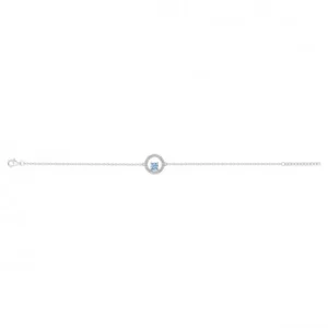 Bracelet argent.21 spinelle synth. et oxydes de zirconium 16 et 3cm gris rhodié
