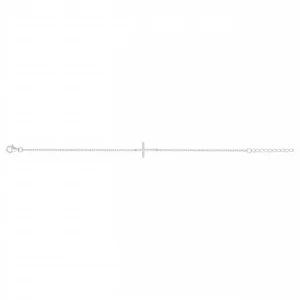 Bracelet argent. 21oxydes de zirconium 16 et 3cm gris rhodié