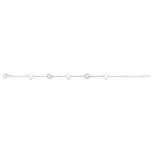 Bracelet argent.22 oxydes de zirconium 16 et 3cm gris rhodié