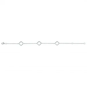 Bracelet argent 3 trefles 16 et 3cm gris rhodié