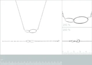 Bracelet argent 925 rhodié gris