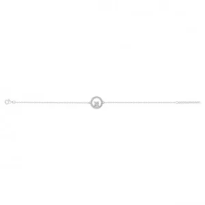 Bracelet argent. et 21 oxydes de zirconium 16 et 3cm gris rhodié