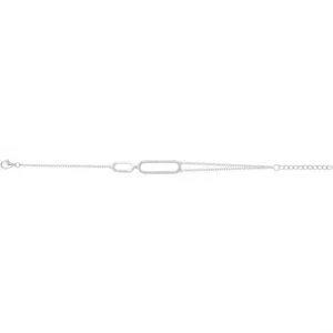 Bracelet argent. et 52 oxydes de zirconium 16 et 3cm gris rhodié