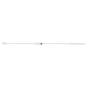 Bracelet argent. oxydes de zirconium et spinelle synth.-16 et 3cm gris rhodié
