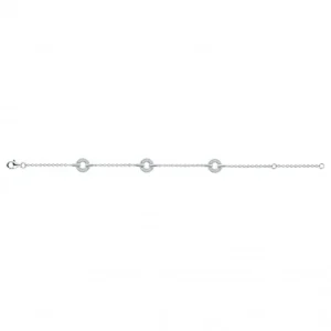 Bracelet bra. argent. oxydes de zirconium 16 et 3cm gris rhodié