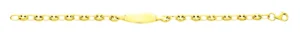 Bracelet chaîne Id bb maille grains de cafe Or 375/1000 Jaune