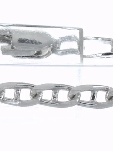 Bracelet chaîne maille marine argent gris