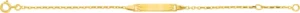 Bracelet gourmette bébé plaque.lapidée or 750/1000 jaune 12-14cm