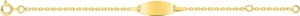 Bracelet gourmette bebe plaque ovale Or 375/1000 Jaune