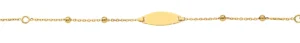 Bracelet gourmette Or 750/1000 b.i bb plaque tonneau 1.9 cm Jaune