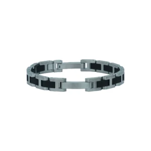 Bracelet herbelin bijoux cap camarat 10mm acier brosse et céramique noire acier et céramique gris