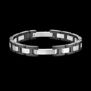 Bracelet herbelin bijoux cap camarat 10mm titane dark et acier brosse acier et titane