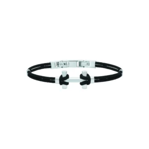 Bracelet herbelin bijoux h amarrage 20mm acier brosse noir 19mm