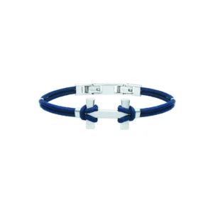 Bracelet herbelin bijoux h amarrage 24mm acier brosse bleu marine 18mm