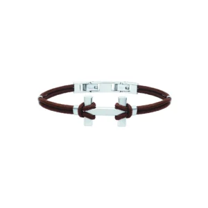Bracelet herbelin bijoux h amarrage 24mm acier brosse brun clair 18mm