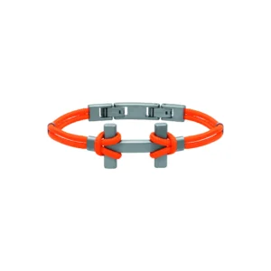 Bracelet herbelin bijoux h amarrage 24mm titane light mandarine 19mm orange